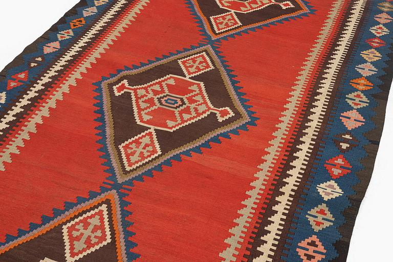 Antique Azerbaijan kilim, 303 x 158 cm.