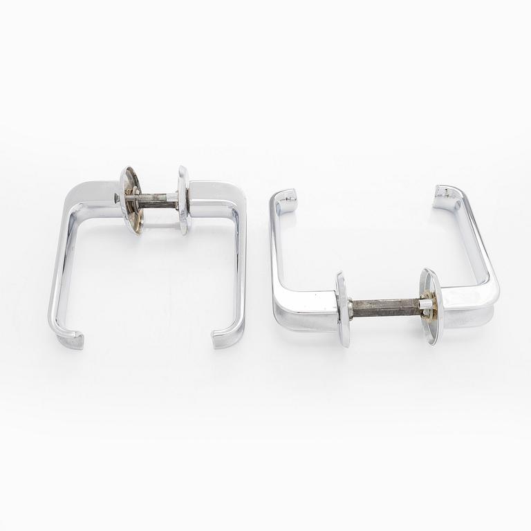 A set of six 1960s-1970s door handles.