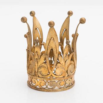 A Tillander bridal crown in gilded silver (813), Helsinki 1949. Original oak wood box.