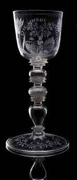 POKALGLAS. Tyskland, 1700-talets första hälft.