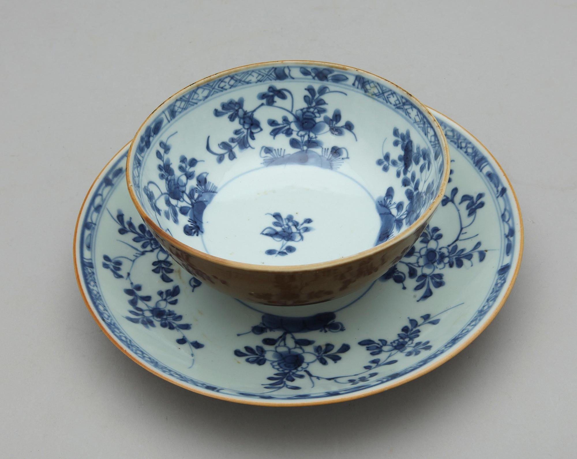 SKÅL och FAT, porslin, Kina, Qianlong, 1700-tal.