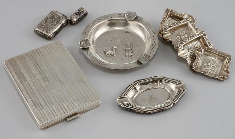 PARTI SILVER, 10 delar, 1900-tal. Vikt 350 gram (exklusive spegel).