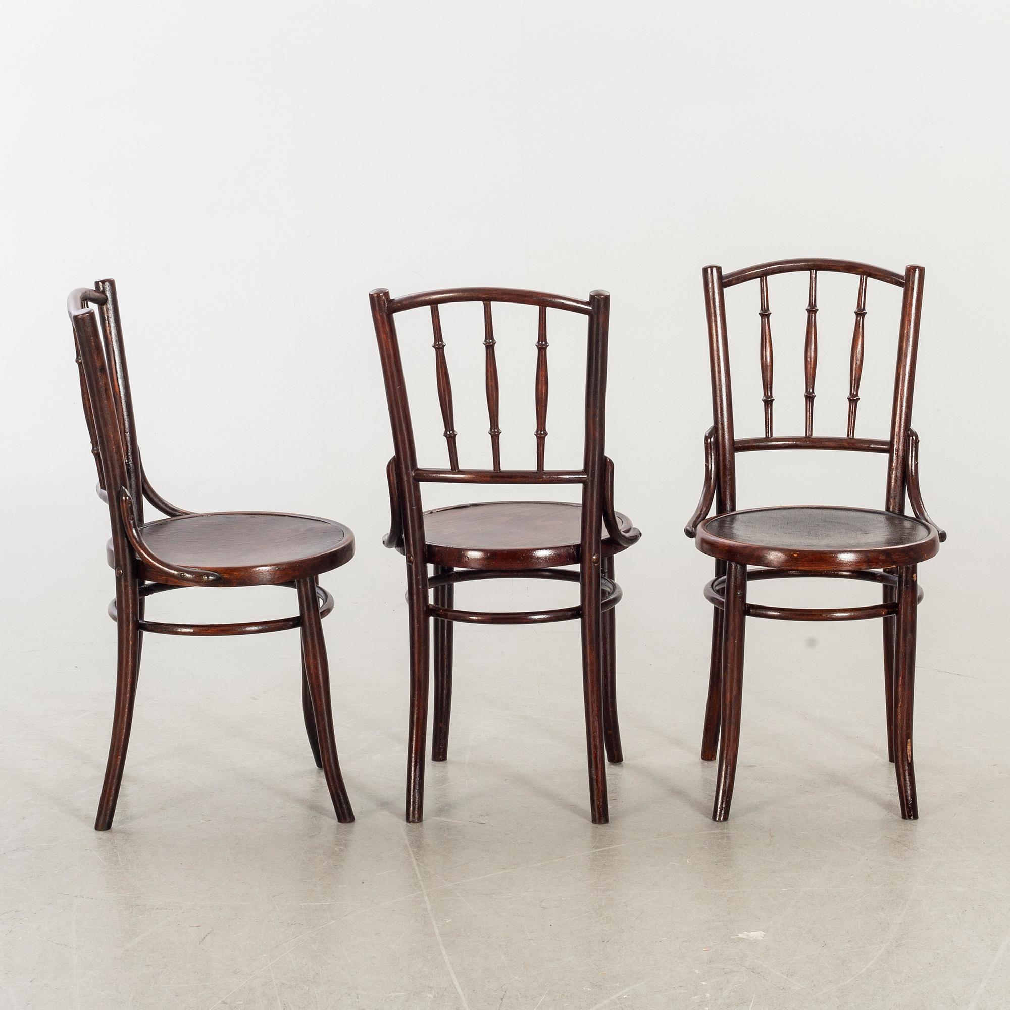 STOLAR, 6 st, mestadels Thonet-Mondus, omkring 1900.