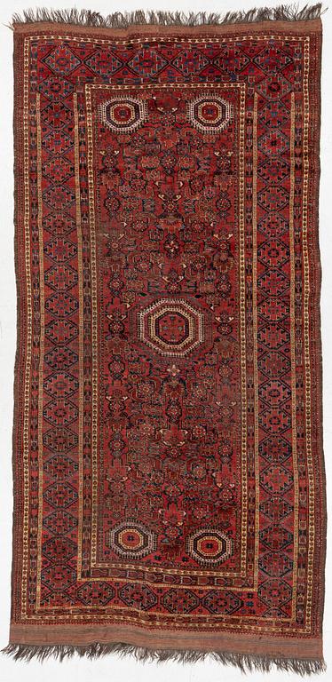 An antique Beshir rug, West Turkmenistan, c. 340 x 169 cm.