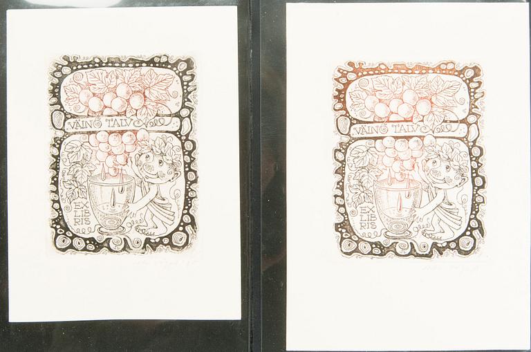 Silvi Väljal, ex-libris etchings, 131 pcs.