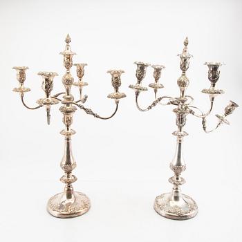 A pair of Ne Rococo epns candelabras mid 1800s.