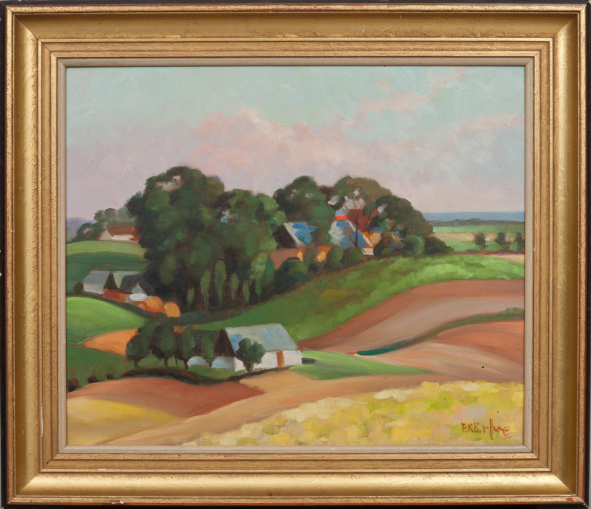 FRITZ KÄRFVE, olja på pannå, signerad.