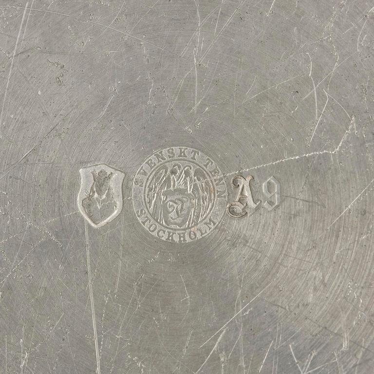 Björn Trägårdh, a pewter and brass lidded jar, Firma Svenskt Tenn, Stockholm, 1951.