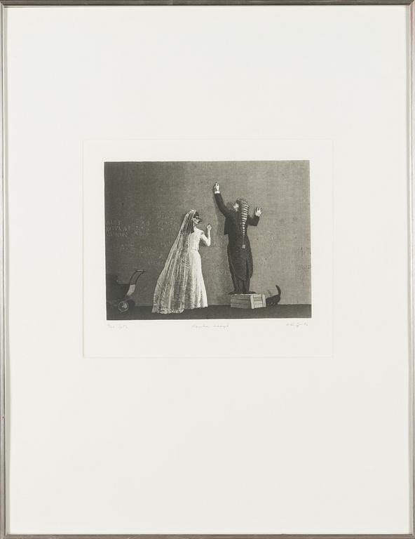 Esa Riippa, etsning och akvatint, signerad och daterad -92, numrerad 18/100 Tpl'a.