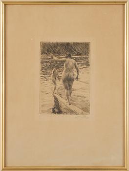 Anders Zorn · ANDERS ZORN, etsning, sign. 1919.
