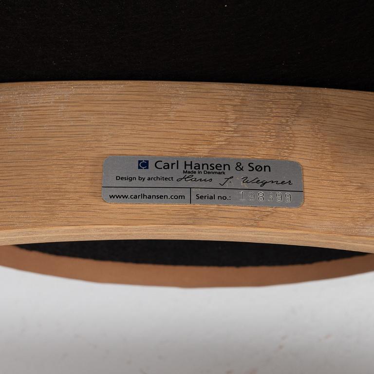 Hans J. Wegner, stolar, 4 st, "CH 20", Carl Hansen & Søn, Danmark.