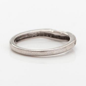 Ring, half eternity, platinum with diamonds.