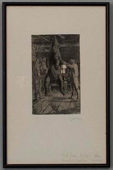 AKSELI GALLEN-KALLELA (FINLAND), etsning, sign.