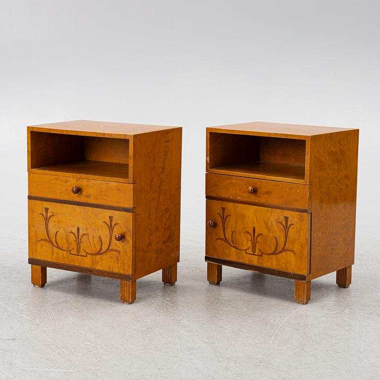 Sängbord, ett par, 1920/30-tal.