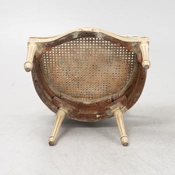 Karmstolar, ett par, Frankrike, Louis XVI-stil, 1800-tal.