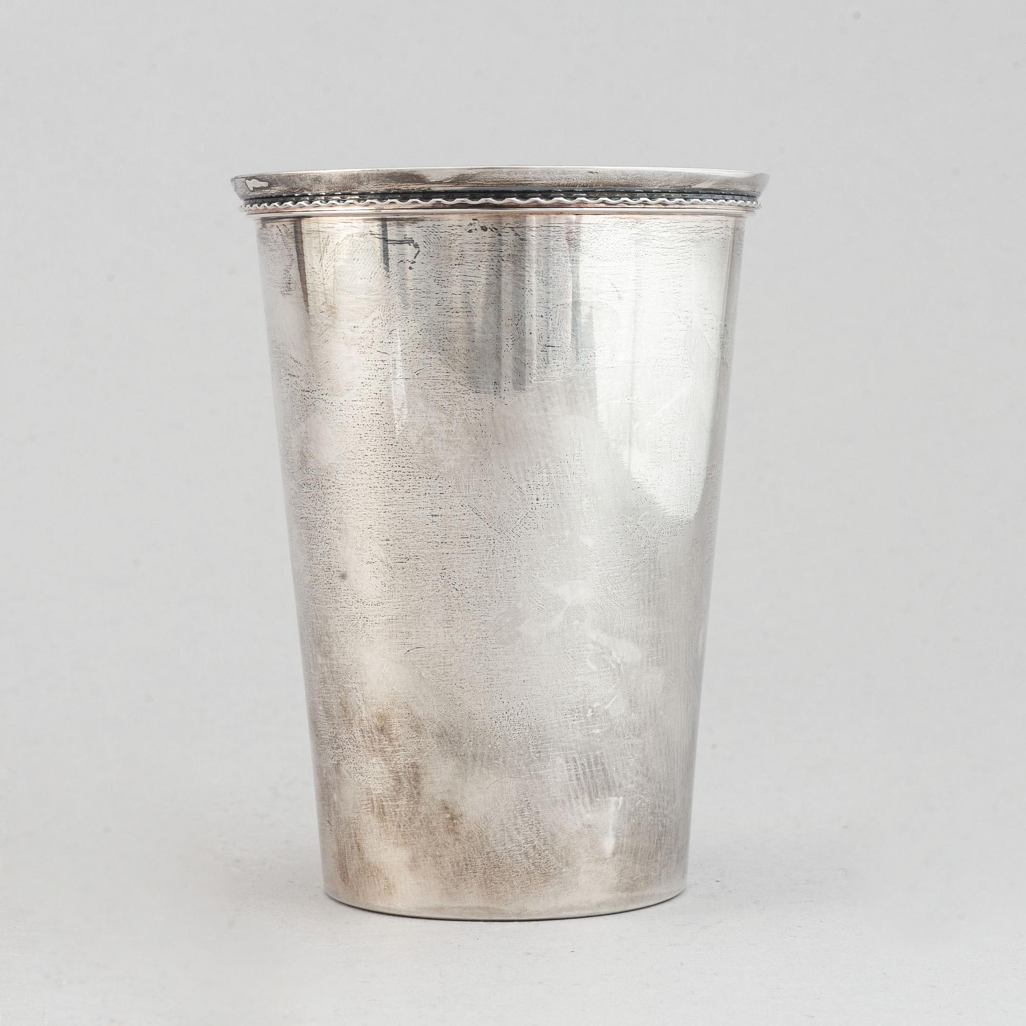 A parcel-gilt silver beaker. Mark of Sven Arne Gillgren, GAB, Stockholm 1973.