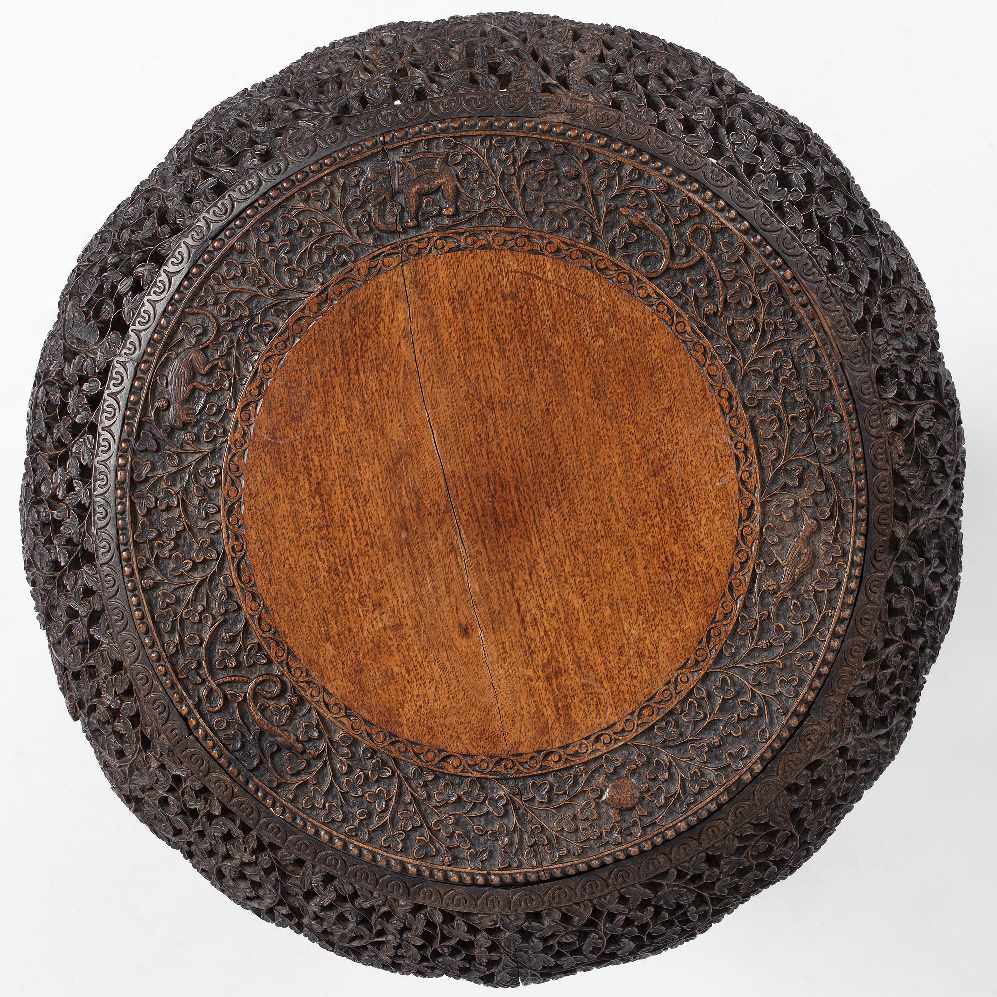 An Indian 'blackwood' occasional table, Bombay Presidency, around 1880.