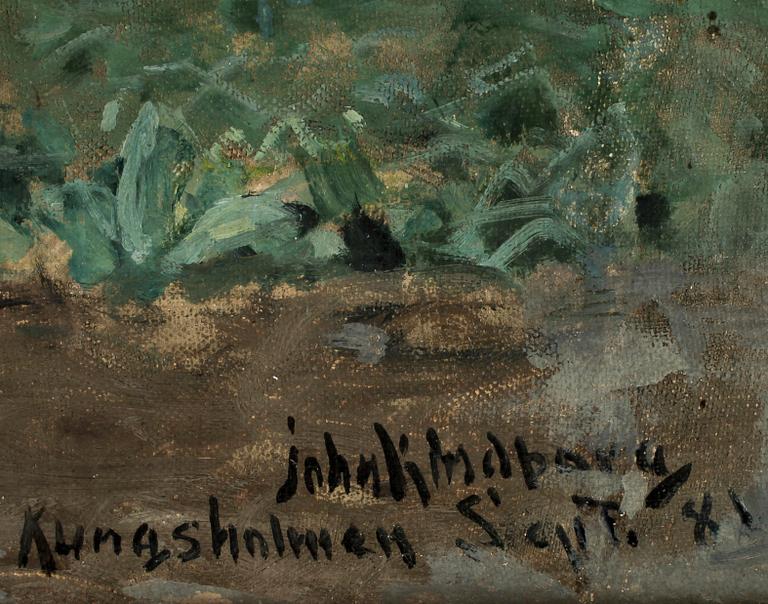 JOHAN KINDBORG, olja på pannå, sign.