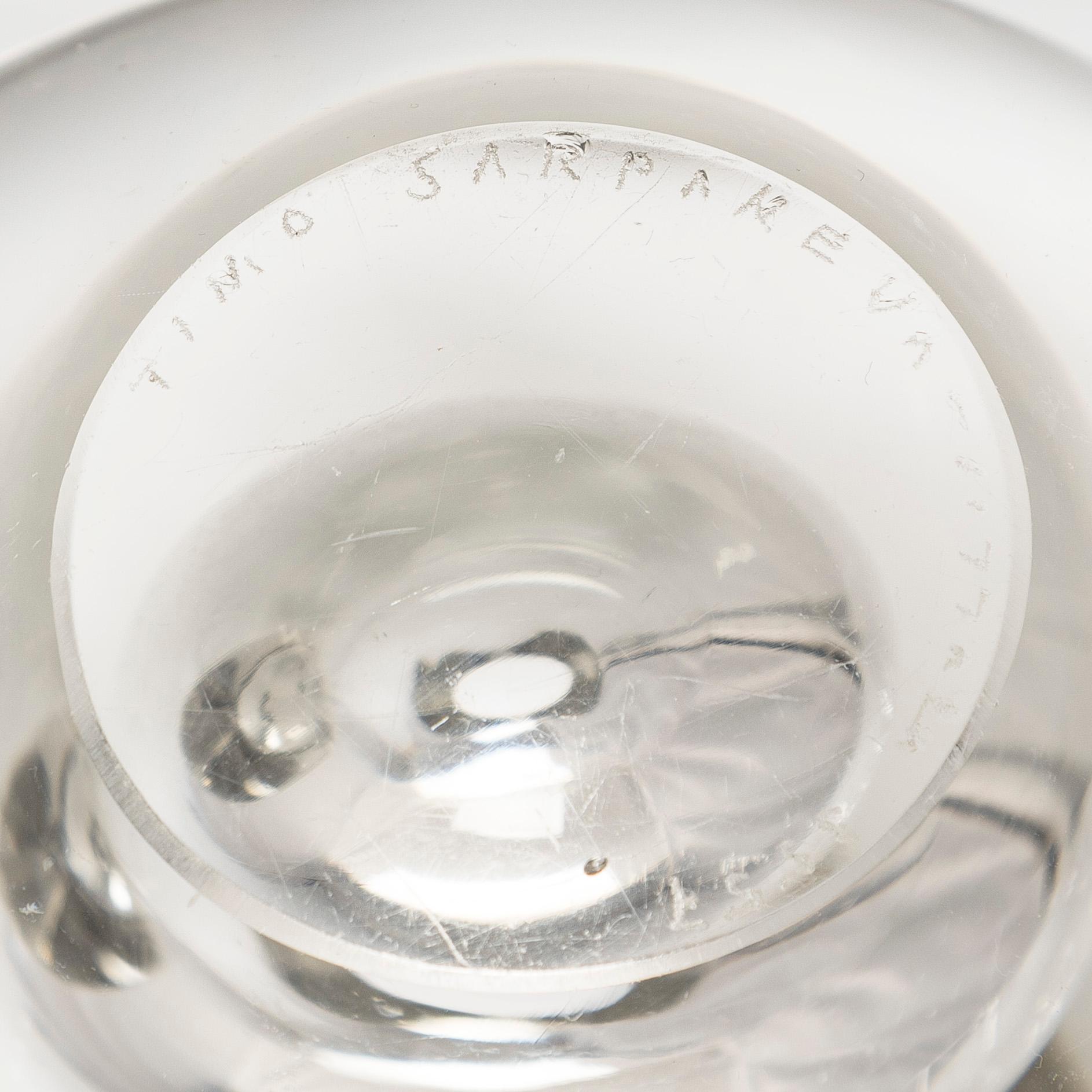 Timo Sarpaneva, Three glass objects "Heart". signed Timo Sarpaneva.