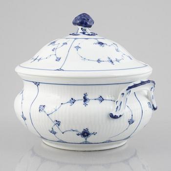 A 'Blue Fluted Plain' porcelain tureen with cover, Royal Copenhagen, model 222, 1893-1900.