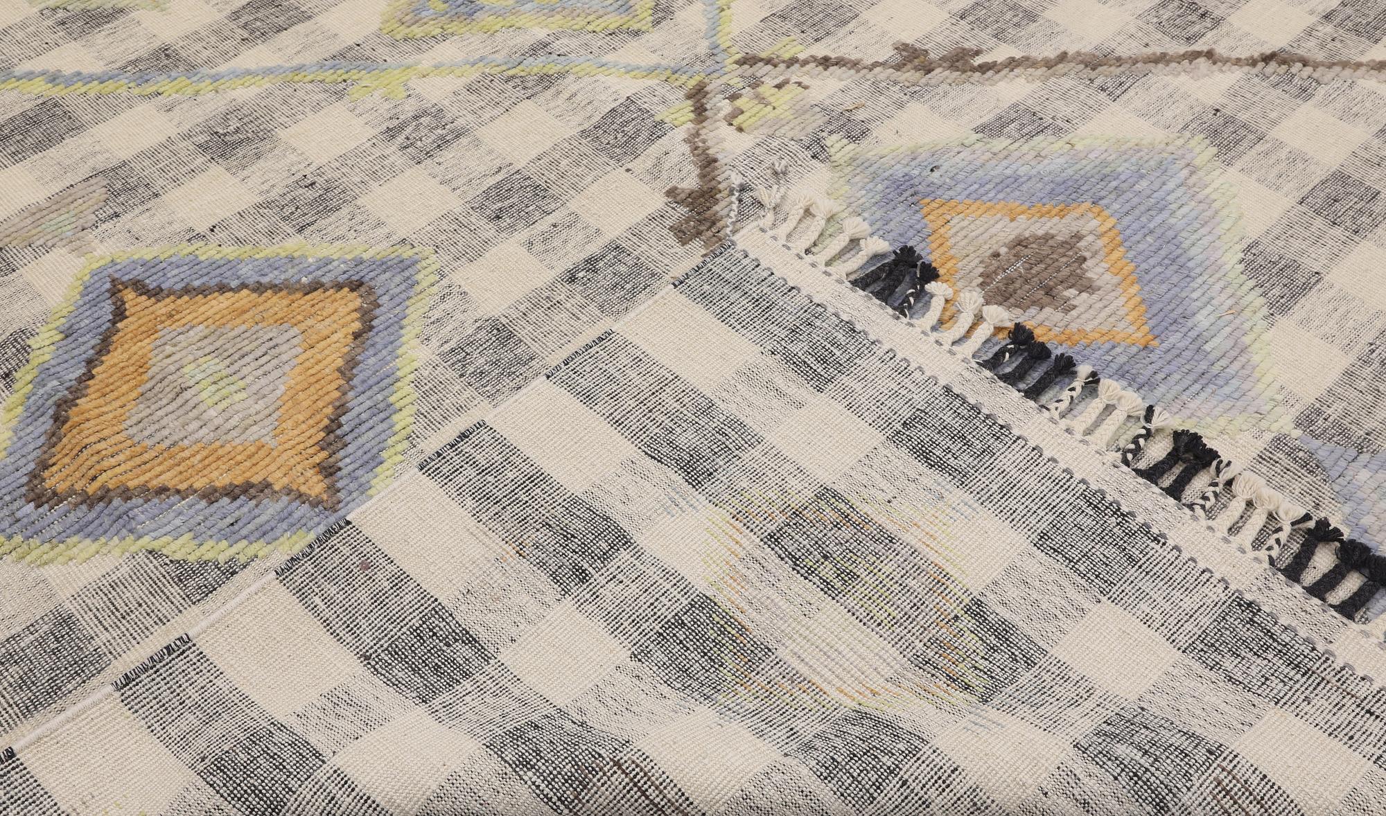 A kilim carpet with relief, 361 x 273 cm.