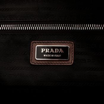 PRADA, a brown leather ombre top handle bag, "Prada Glace Zippers Bowler", limited edition likely s/s 2007.