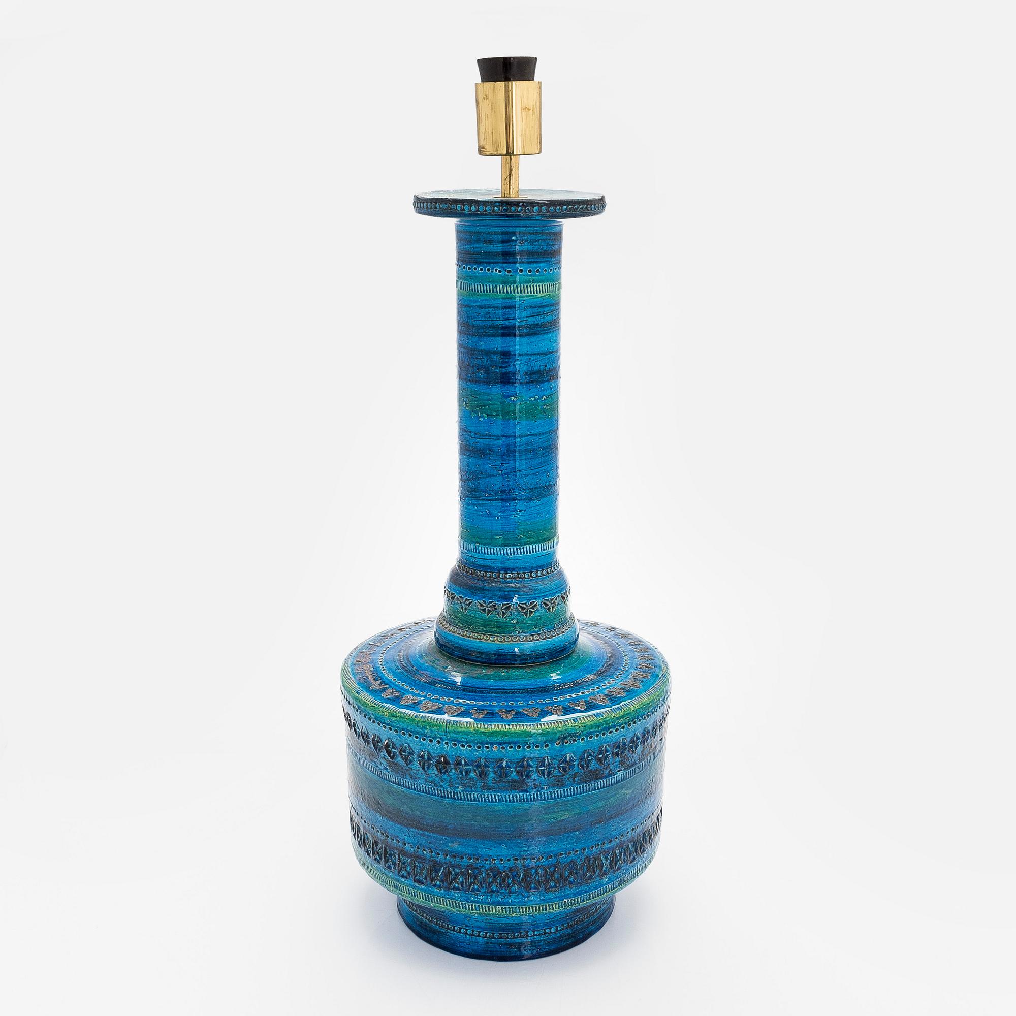 Aldo Londi, a mid-20th-century  'Rimini blu' floor lamp /table lamp for Bitossi, Italy.