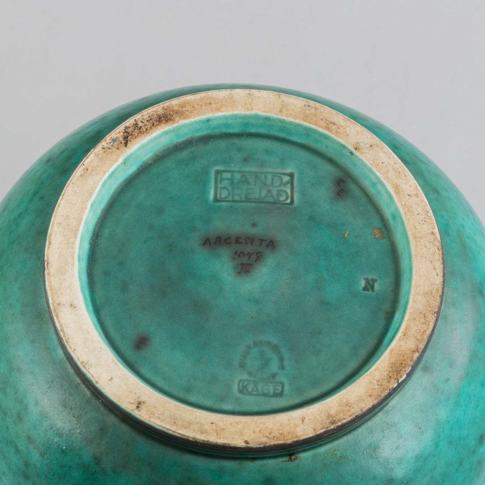 Wilhelm Kåge, a stoneware 'Argenta' vase, model 1079, Gustavsberg.