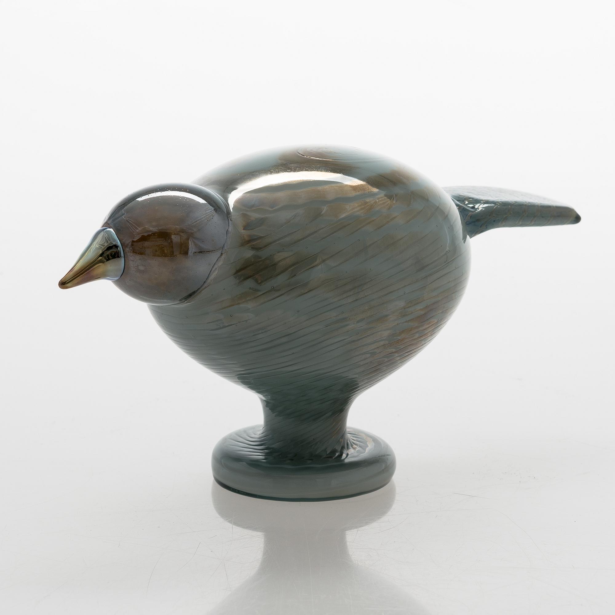  - イッタラ バード Pigeon Pulu oiva toikka  Oiva Toikka, a glass bird, Pigeon (Pulu), signed O. Toikka