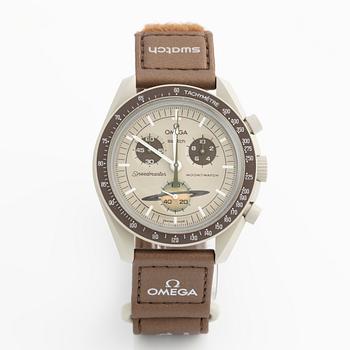 Swatch/Omega, MoonSwatch, Mission To Saturn, kronograf, armbandsur, 42 mm.