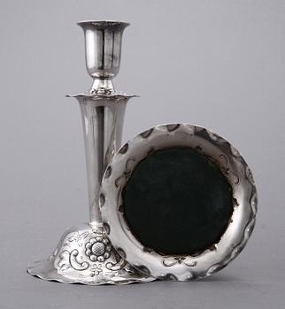 LJUSSTAKAR, ett par, silver, GAB, Stockholm, 1949.