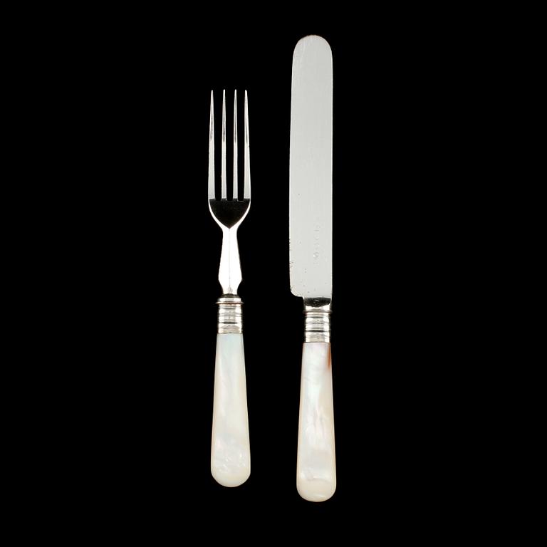 BESTICK, 12 delar, pläter,  Sheffield, England, omkring år 1900.