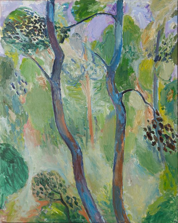 Bente Bjerregaard, 'Blåa träd (Blue trees)'.