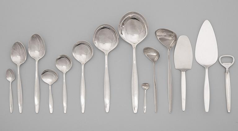 A set of 168 pcs of Tias Eckhoff 'Cypress' flatware for Georg Jensen, Copenhagen post 1952.