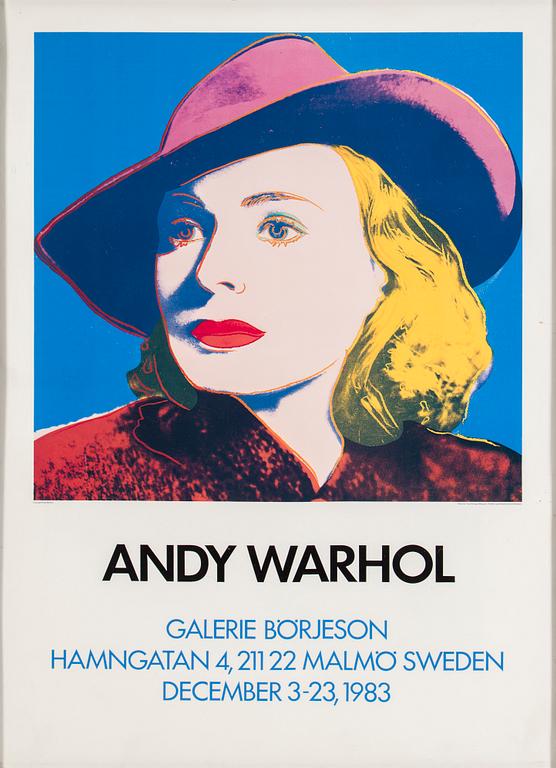 ANDY WARHOL, after, three posters, Galerie Börjeson 1983.