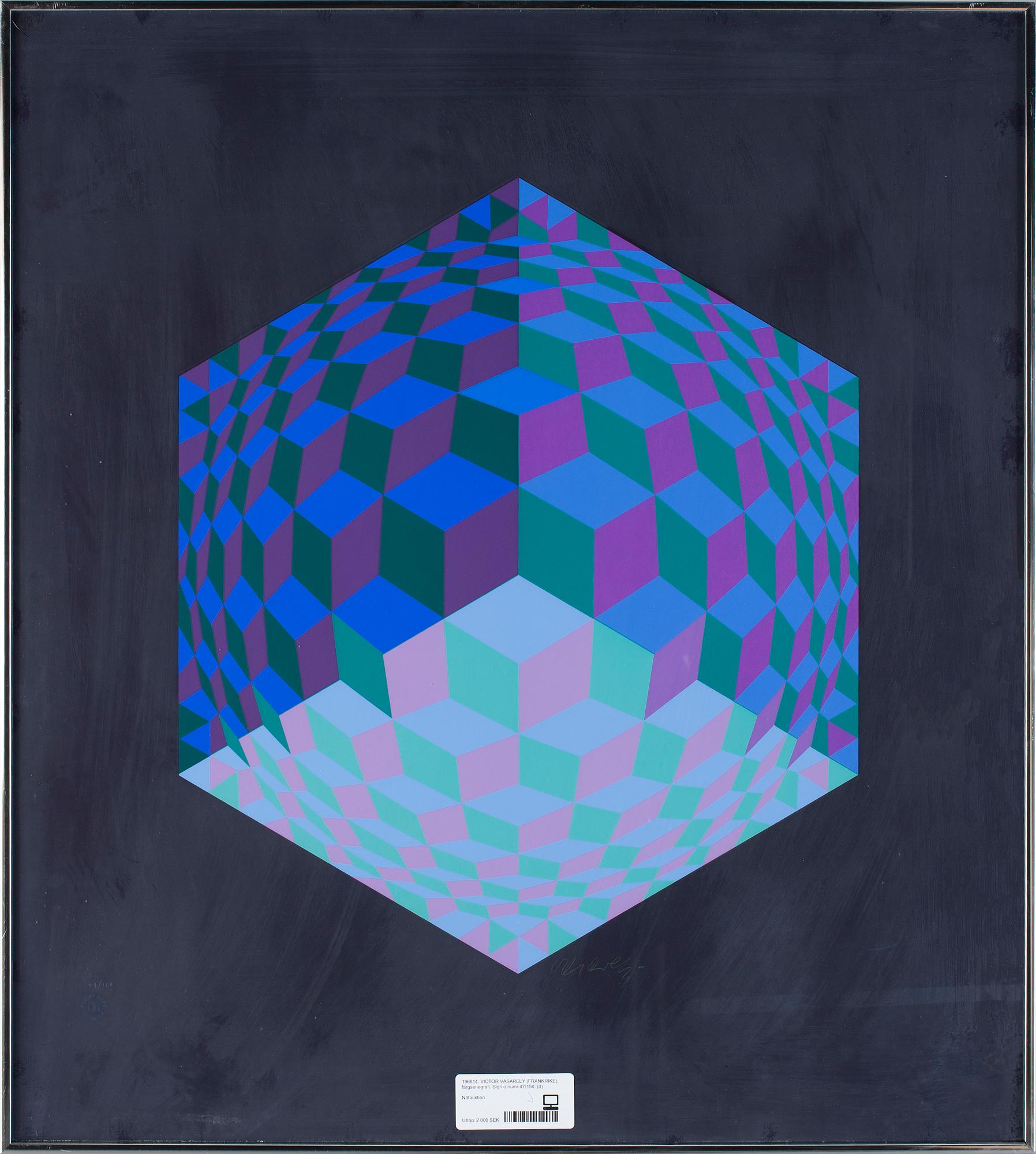 VICTOR VASARELY, färgseriegrafi. Sign o numr 47/150.