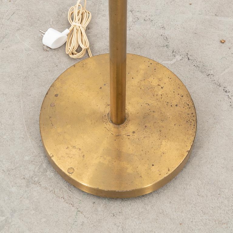 A engraved glass and brass floor lamp by Ulla Skogh for Glössner Co 1940's.