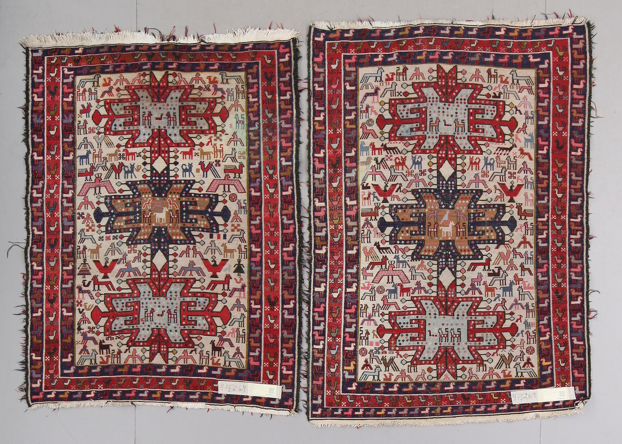 MATTOR, 2 st, Soumak. 153 x 110 och 143 x 108 cm.