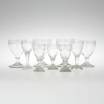 VINGLAS, 4+3+1+1, empire, 1800-talets första hälft.