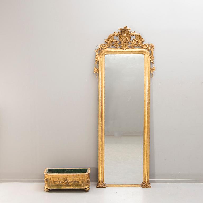 A late 19th century Neo Rococo gilded mirror.