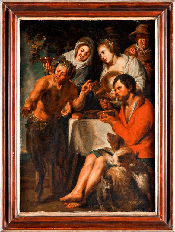 JACOB JORDAENS, hans art, parketterad pannå 1700-tal.