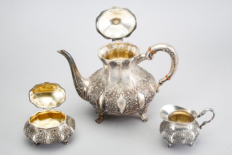 A three pcs silver coffee service first half of the 20th century.