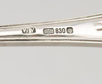 BESTICK, 24 delar, silver, 1900-talets andra hälft. Total vikt med stålblad ca 1159 g.