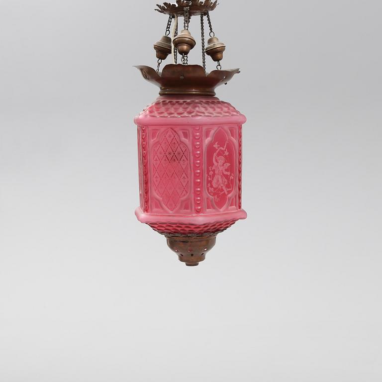 MÅNSKENSAMPEL, 1800-talets andra hälft, höjd ca 43 cm.