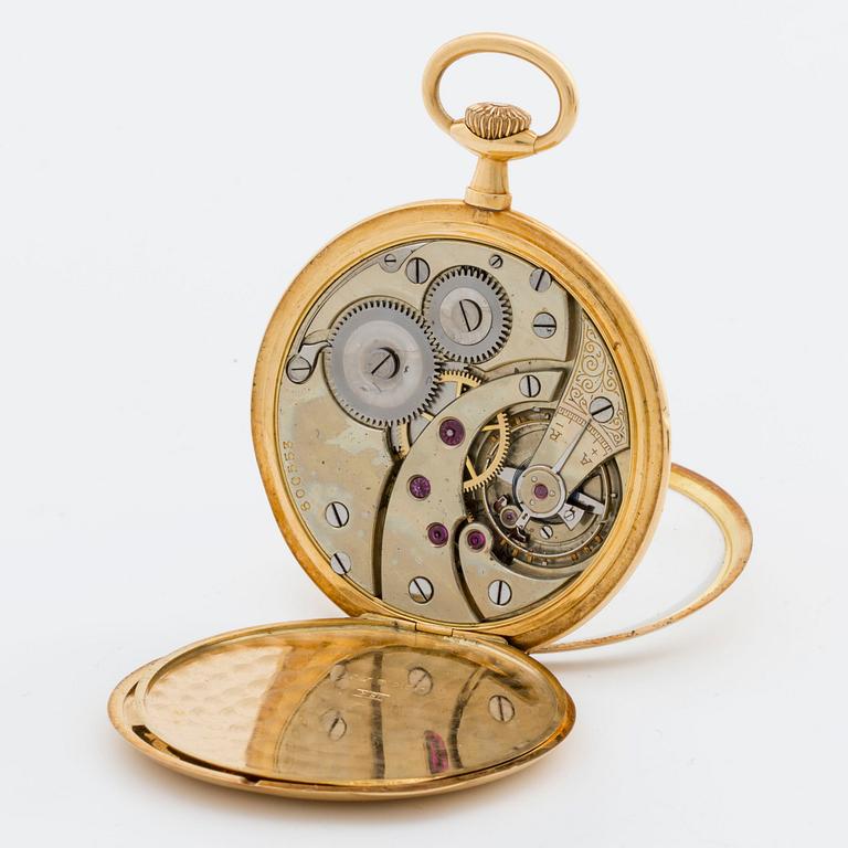 POCKET WATCH, Chronometer Maxima, 1ère qualité, 18K gold, 47 mm, case engraved.