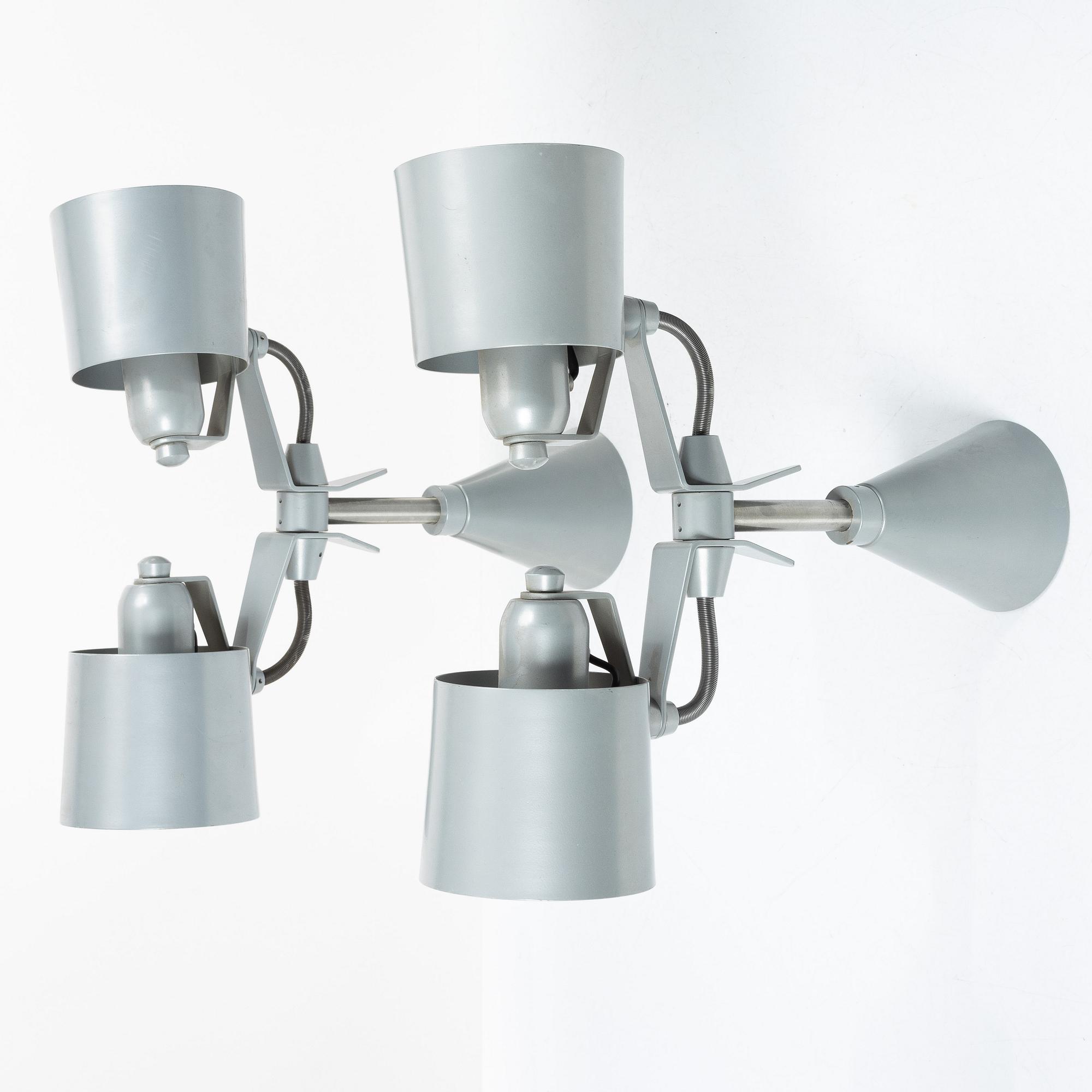 Hannes Wettstein, wall lights, a pair, Palucco, Italy, 1990s.