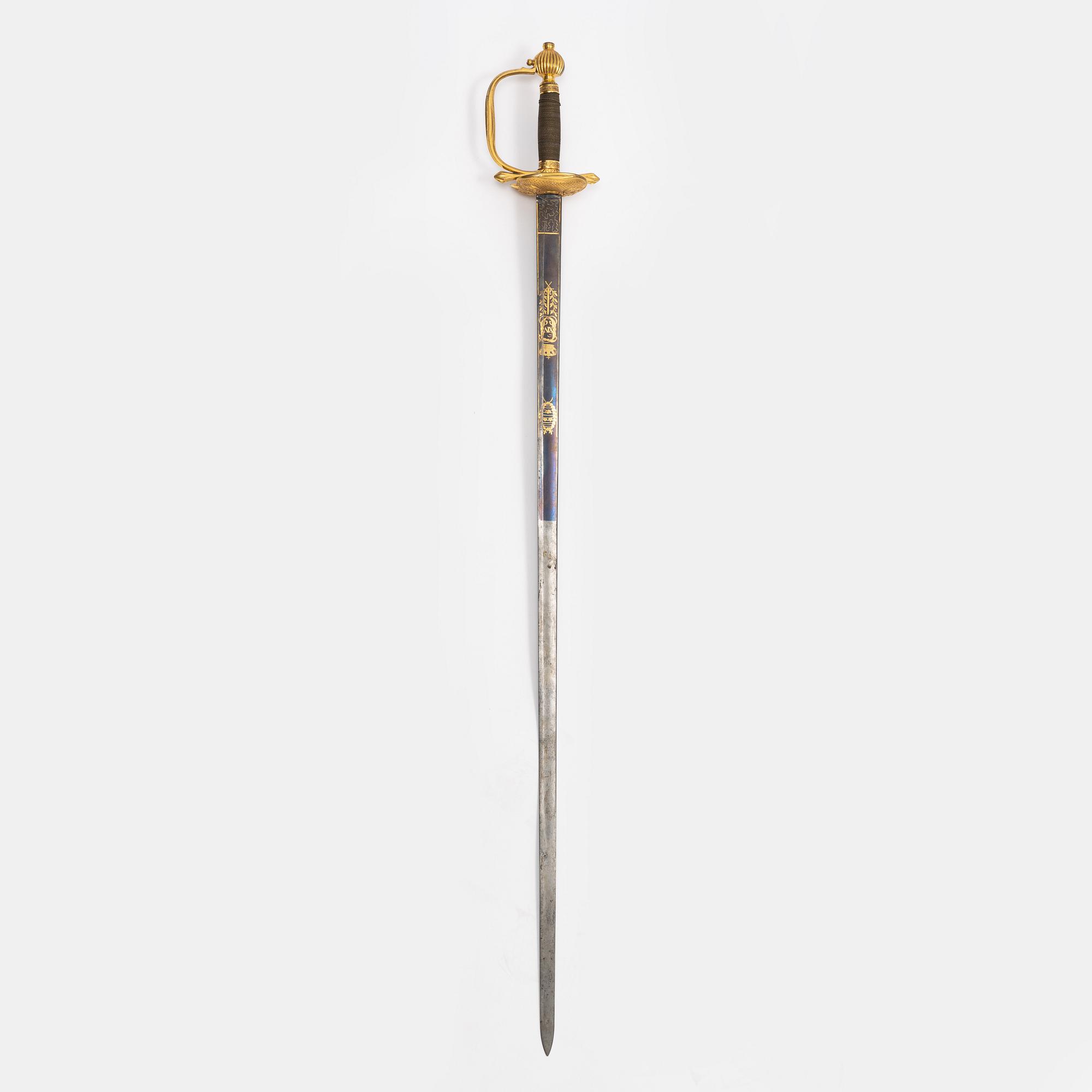 Värja, svensk, för infanteriofficer, 1800-talets första hälft.
