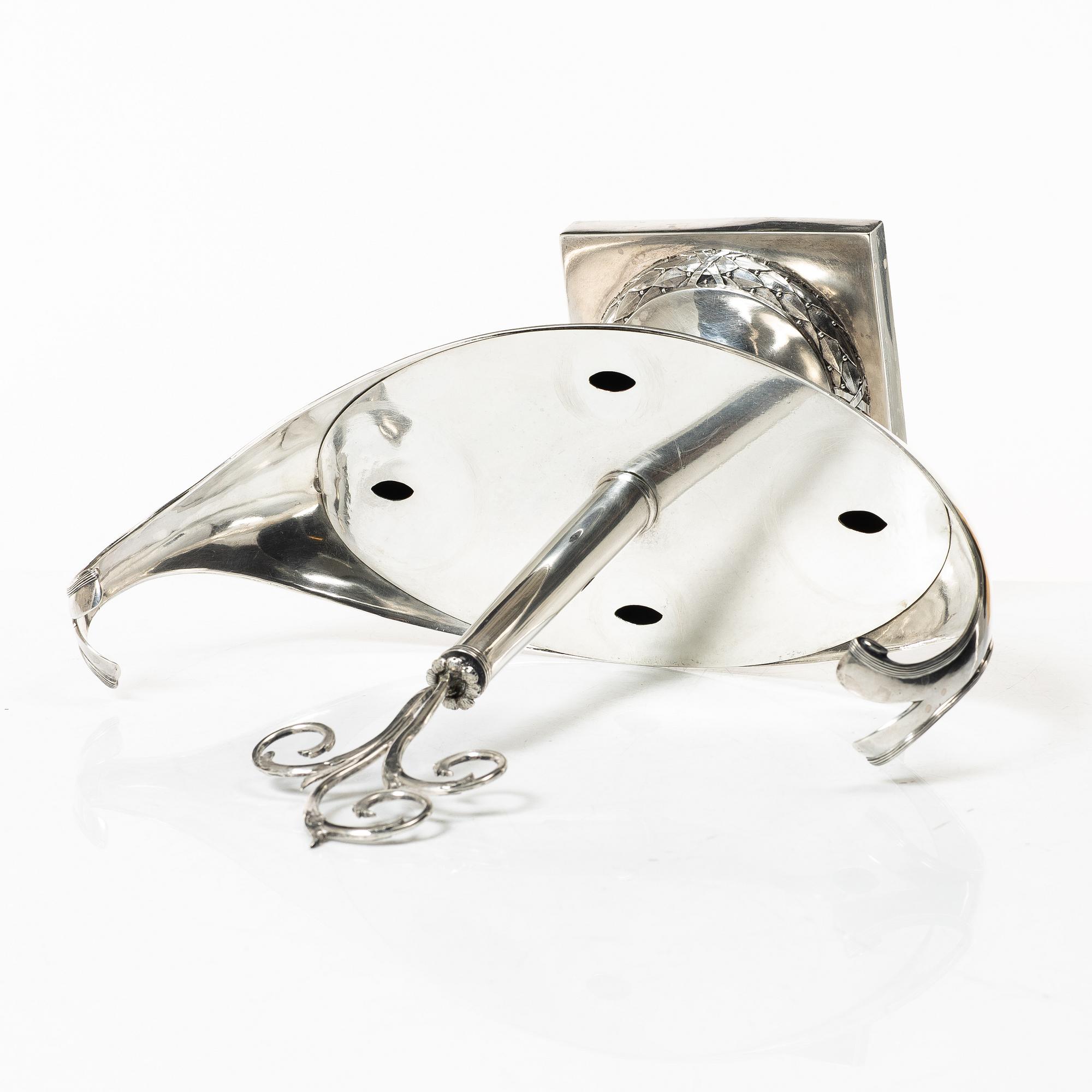 A Swedish late Gustavian silver and glass cruet-set, mark of Pehr Zethelius, Stockholm 1798.