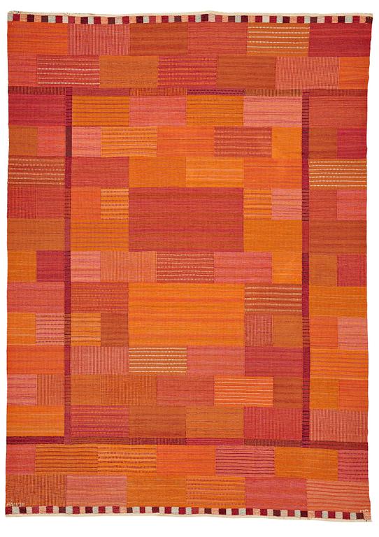 Marianne Richter, MATTA, "Fasad, orange", rölakan, ca 351,5 x 253,5 cm, signerad AB MMF MR.