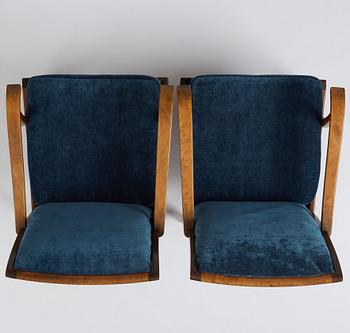 Axel Larsson, a pair of armchairs, Svenska Möbelfabrikerna Bodafors. This model was exhibited at the Stockholm Exhibition 1930.